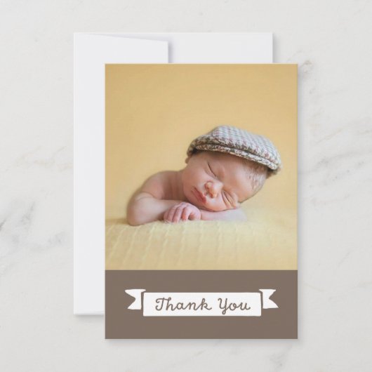 Baby shower Hartelijk dank voor uw fotokaart (aang Bedankkaart (Voorkant)