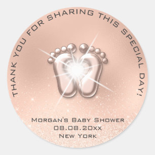 Baby shower hartslag fort cadeautje Hartelijk dank Ronde Sticker