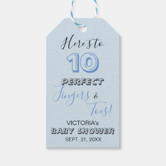 baby shower 'Here's to 10 Perfect Fingers & Toes' Cadeaulabel
