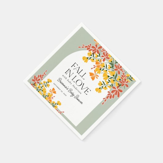 Baby shower Herfst In Liefde Herfst Bloemen Baby Servet (Hoek)