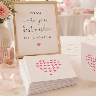 Baby Shower-herinneringskaart met harten Kaart