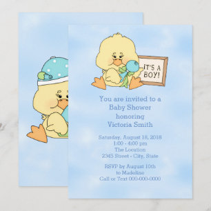 Baby shower Het is een Boy Baby Duck Kaart