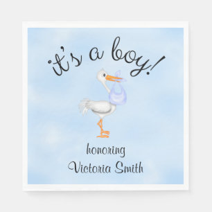 baby shower Het is een Jongen Baby Stork Servetten
