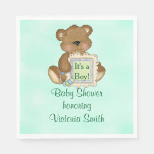 baby shower Het is een Jongen Teddy Bear Servet