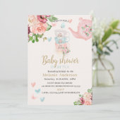 Baby shower high tea Uitnodiging (Staand voorkant)