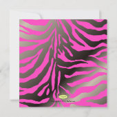 BABY SHOWER HIP MAMA, SILVER PINK ZEBRA INVITATION (Dos)