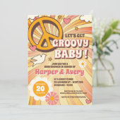baby shower Hippie Party 60 Kaart (Staand voorkant)