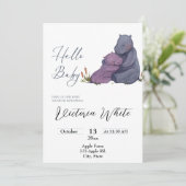 Baby shower Hippo Invitation (Debout devant)