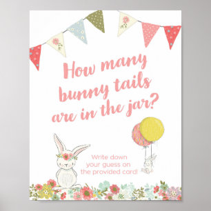 Baby shower Hoeveel Bunny Tails zijn er in de pot Poster
