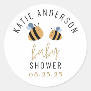 Baby shower hommels ronde sticker