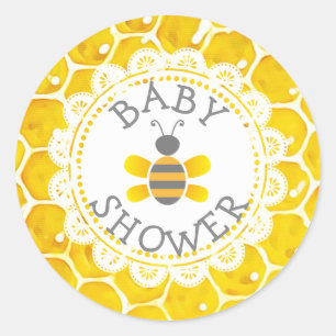 Baby shower honingbij thema honingraat Stickers
