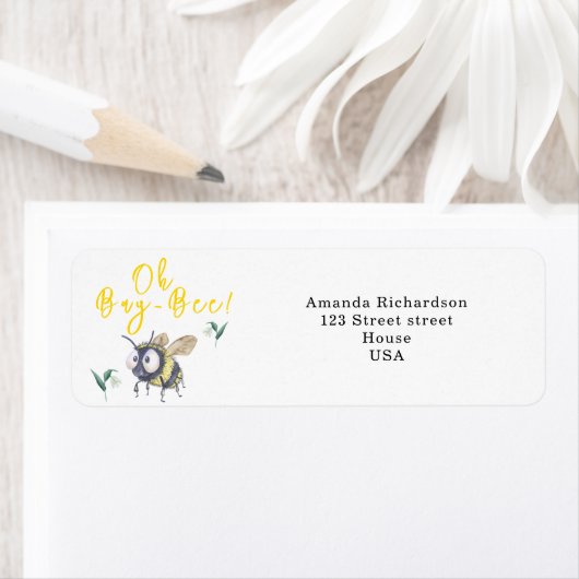 Baby shower honingbijen etiket (Insitu)