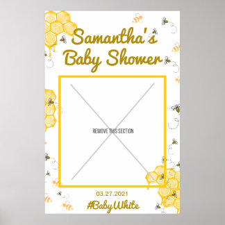 Baby shower honingbijen Fotocabine Lijst Poster