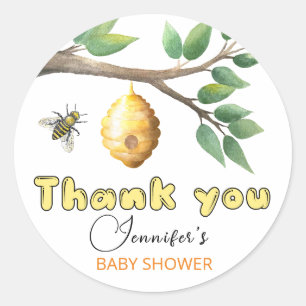 Baby shower honingbijen Klassieke ronde Sticker