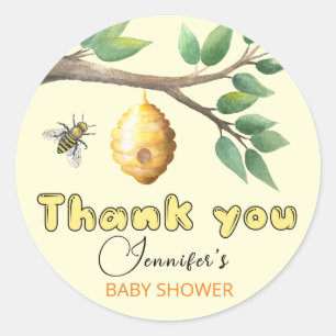 Baby shower honingbijen Klassieke ronde Sticker