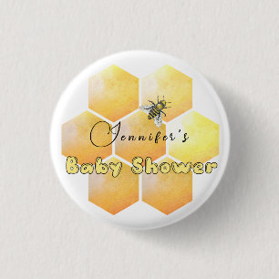 Baby shower honingbijen ronde button 3,2 cm