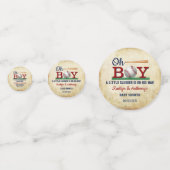 Baby shower  honkbalkborden confetti (Voorkanten)