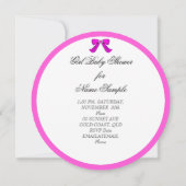 Baby shower Hot Pink Girl Cute Girl Booties Kaart (Achterkant)