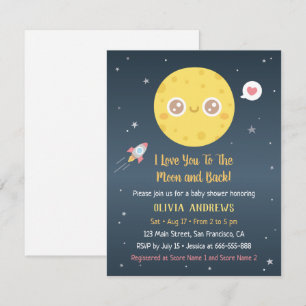 Baby Shower Ik hou van je tot de maan en terug Kaart