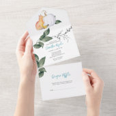 Baby shower in één uitnodiging (Afscheurbaar)