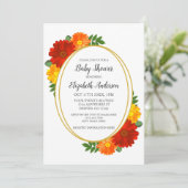 Baby shower in het najaar van Florals Kaart (Staand voorkant)