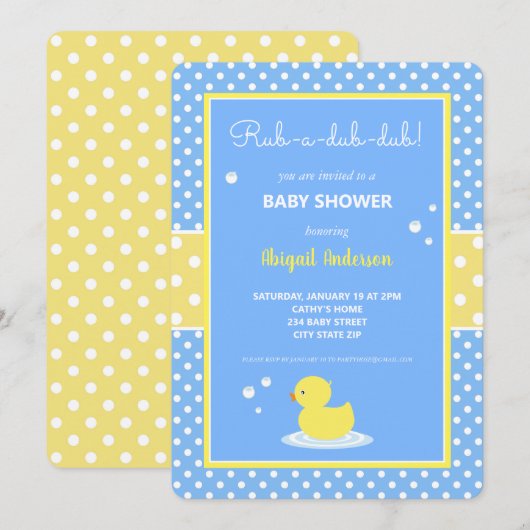 Baby shower Invita Kaart (Voorkant / Achterkant)