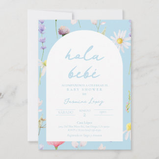 Baby shower Invitación Azul Espagnol Invitation