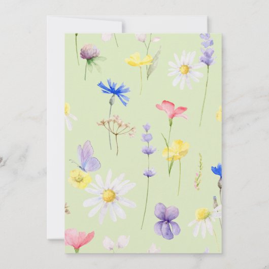 Baby shower Invitación Flores Verde Invitation (Dos)