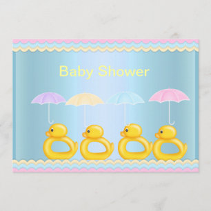BABY SHOWER INVITATIE BLAUW KAART