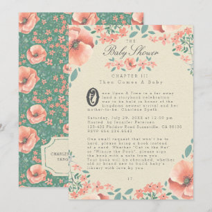BABY SHOWER INVITATIE Floral Storybook Kaart