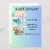 BABY SHOWER INVITATIE KAART (Voorkant / Achterkant)