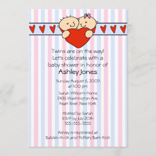 Baby shower-invitatie voor Peking Twins Kaart