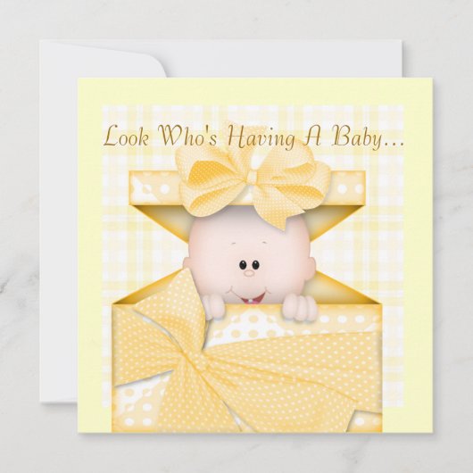 BABY SHOWER INVITATIESYELLOW KAART (Voorkant)