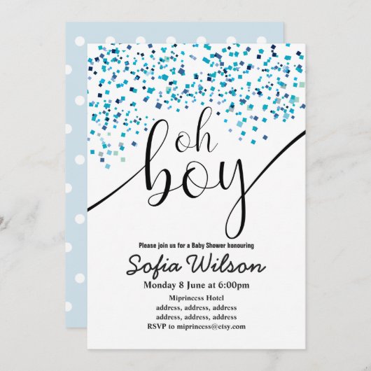 baby shower, invitation (Devant / Derrière)