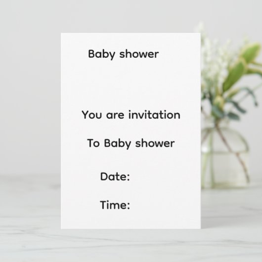 Baby shower invitation (Debout devant)