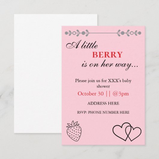Baby Shower Invitation (Devant / Derrière)