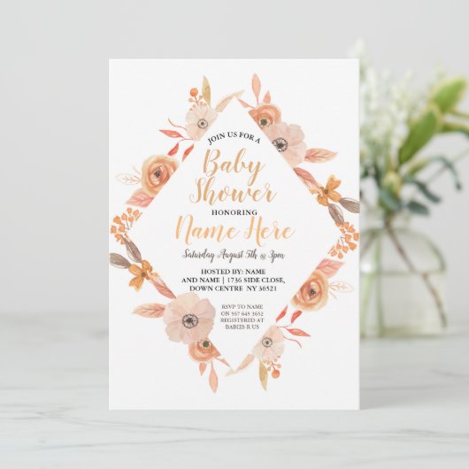 Baby shower Invitation Automne Automne Automne Aub (Debout devant)