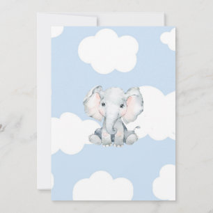 Baby shower invitation avec l'aquarelle éléphant