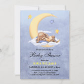 Baby shower invitation avec un adorable lapin. (Devant)