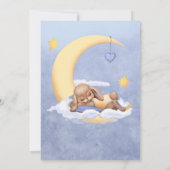 Baby shower invitation avec un adorable lapin. (Dos)