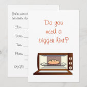Baby shower Invitation avec un petit pain au four (Devant / Derrière)