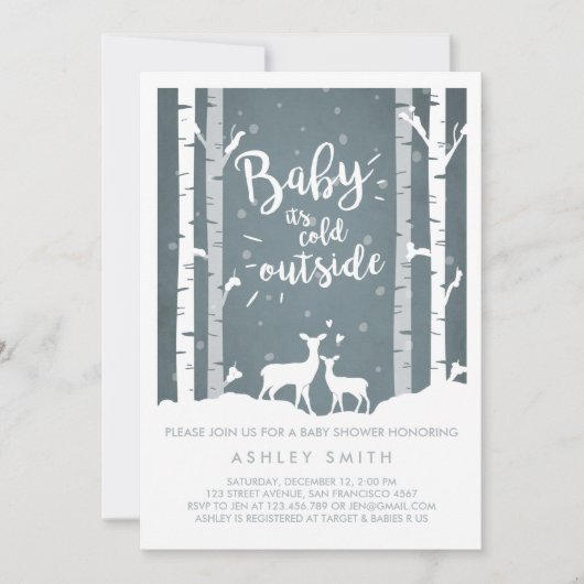 Baby shower invitation Baby il fait froid dehors C (Devant)