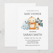 Baby shower Invitation Baby shower Halloween Ghost (Devant / Derrière)