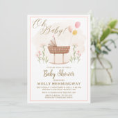 Baby shower Invitation Bébé Fille (Debout devant)