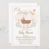 Baby shower Invitation Bébé Fille (Devant / Derrière)