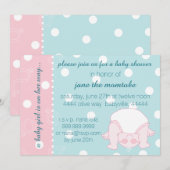 Baby shower Invitation bébé fille rose bleu (Devant / Derrière)