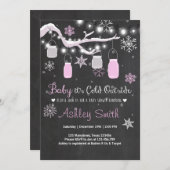 Baby shower invitation bébé il fait froid dehors F (Devant / Derrière)