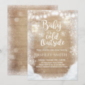 Baby shower invitation Bébé il fait froid en dehor (Devant / Derrière)