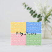 Baby shower Invitation - bloc de couleur joie bébé (Debout devant)
