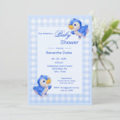 Baby shower Invitation Bluebirds (Debout devant)